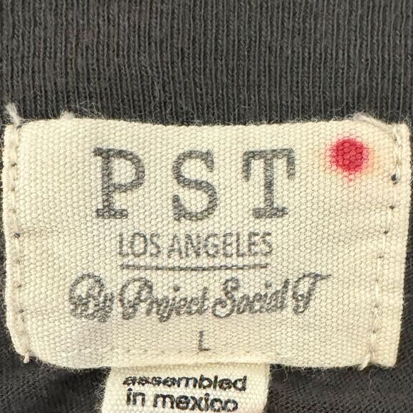 PST Vintage Graphic Tiger Fearless Gray Short Sleeved T-Shirt Women’s Size Large - Picture 5 of 9